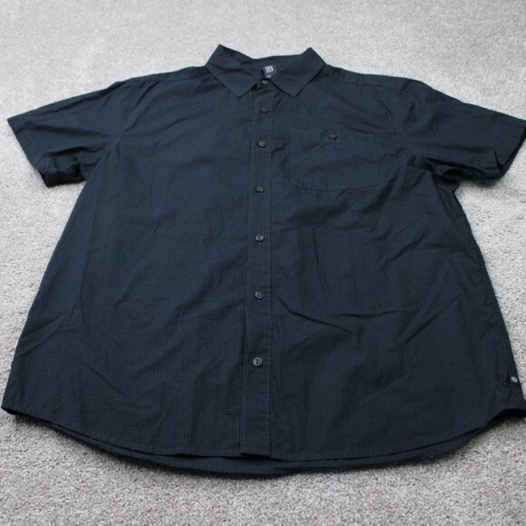 Mountain Hardwear Conness Lakes Shirt Mens XL Black 100% Cotton Short Sleeve - Picture 2 of 14